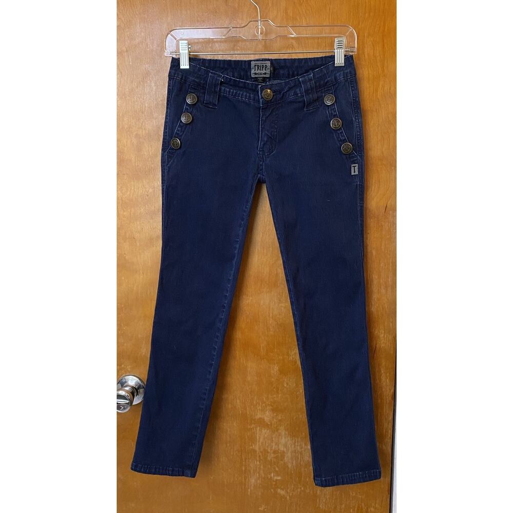 Vintage Y2K Tripp NYC Sailor Jeans Size 0 XS Low Rise Indie Sleaze Skinny Crop